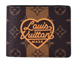 Louis Vuitton x Nigo Stripe Wallet, Canvas, Brown, NFC, DB/B, 3*